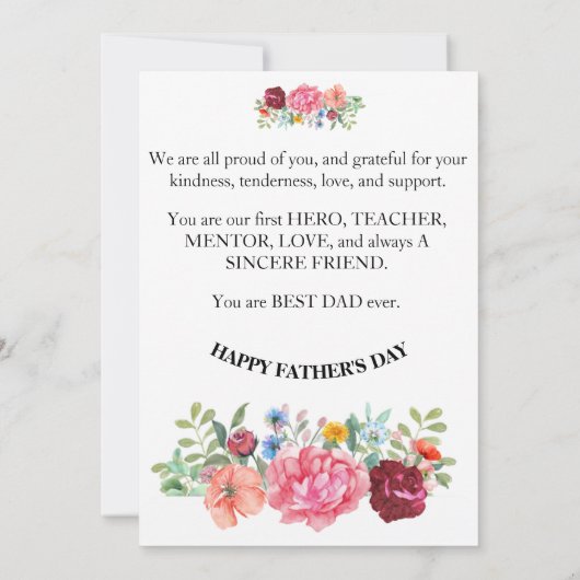 Beste vader ooit bedankkaart (Achterkant)