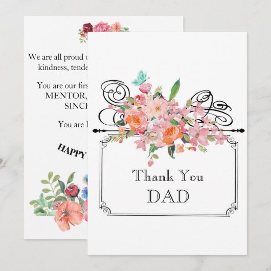 Beste vader ooit bedankkaart (Voorkant / Achterkant)