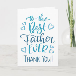 Beste Vader Ooit Bedankt Typografie in Blauw Kaart
