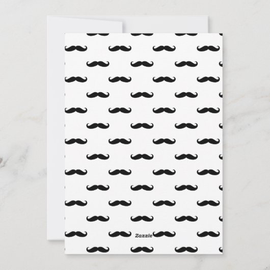Beste vader ooit Black Script Mustache Vaderdag Feestdagenkaart (Achterkant)