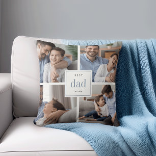 Beste vader ooit Blauw & Wit Kinder Fotocollage Kussen