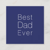 Beste vader ooit blauw wit minimalistisch informatiekaartje (Voorkant)