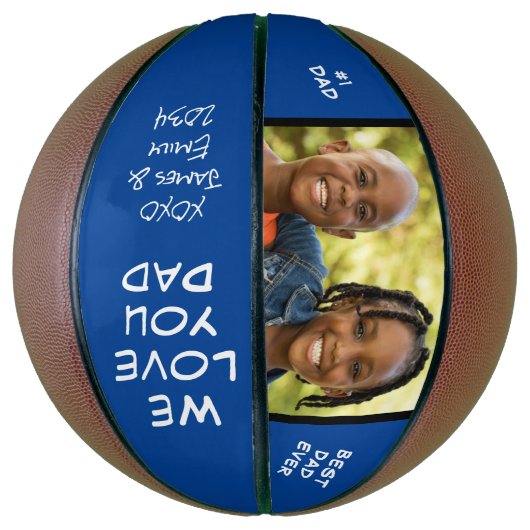 Beste vader ooit blauwe foto basketbal (Verticaal)
