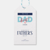 Beste vader ooit blauwe vadersdag cadeaulabel (Voorkant)
