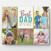 Beste vader ooit Blauwgroen 5 Foto Collage Fotoplaat (Voorkant)