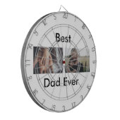 beste vader ooit blij vaderdag voeg je foto toe dartbord (Voorkant Links)