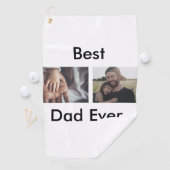 beste vader ooit blij vaderdag voeg je foto toe golfhanddoek (Insitu)