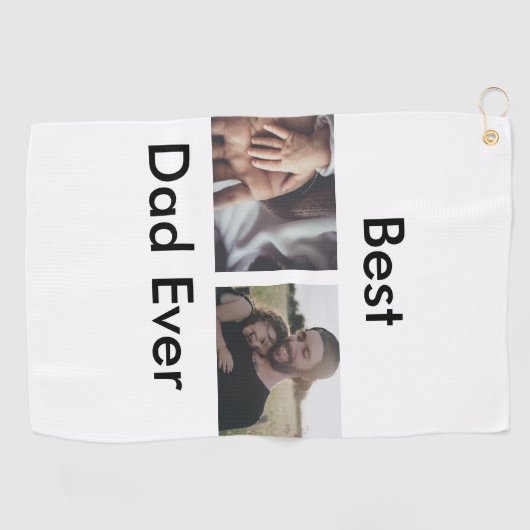 beste vader ooit blij vaderdag voeg je foto toe golfhanddoek (Horizontaal)