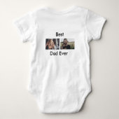 beste vader ooit blij vaderdag voeg je foto toe romper (Achterkant)