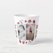 Beste vader ooit Bloemen Vaderdag 2 Fotocollage Latte Mok (Voorkant)