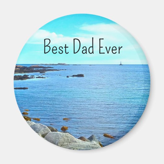 Beste vader ooit Blue Ocean Photo Azure Sky Magneet (Voorkant)