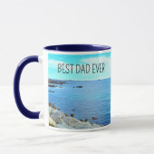 Beste vader ooit Blue Ocean Photo Azure Sky Mok (Links)