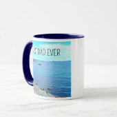 Beste vader ooit Blue Ocean Photo Azure Sky Mok (Voorkant links)