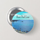 Beste vader ooit Blue Ocean Photo Azure Sky Ronde Button 5,7 Cm (Voorkant /achterkant)