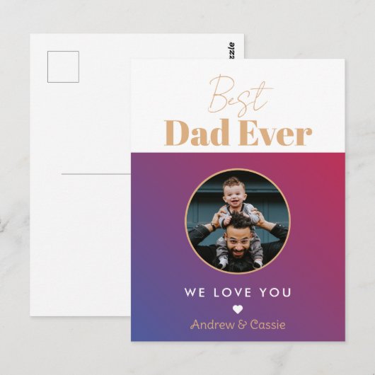 Beste vader ooit briefkaart (Voorkant / Achterkant)