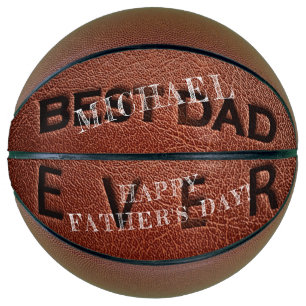 Beste vader ooit bruin leren stempel Vaderdag Basketbal