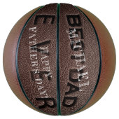 Beste vader ooit bruin leren stempel Vaderdag Basketbal (Verticaal)