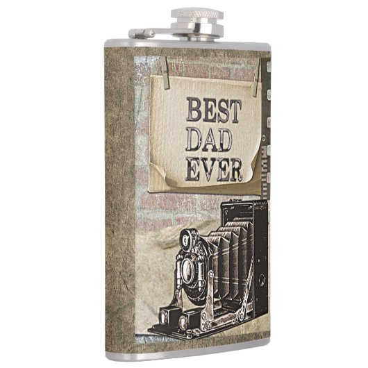  beste vader ooit camera Vaderdag Antiek Heupfles (Rechts)