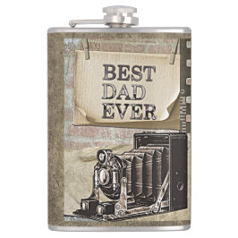 beste vader ooit camera Vaderdag Antiek Heupfles