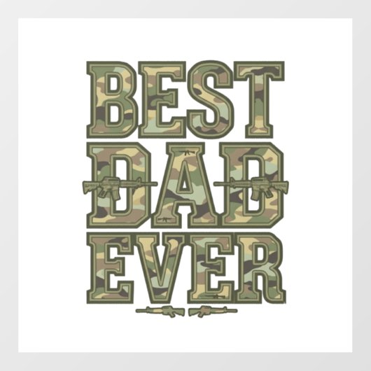 Beste vader ooit Camo vintage graveerontwerp_1 Raamsticker (Vel)
