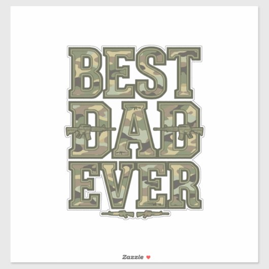 Beste vader ooit Camo vintage graveerontwerp_1 Sticker (Vel)