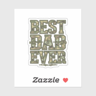 Beste Vader Ooit Camo Vintage Gravure Ontwerp_1 Sticker