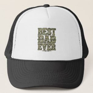 Beste Vader Ooit Camo Vintage Gravure Ontwerp_1 Trucker Pet