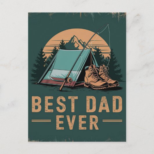 Beste vader ooit camping ontwerp briefkaart (Voorkant)