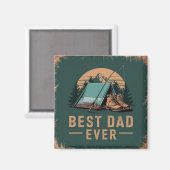 Beste vader ooit camping ontwerp magneet (Voorkant / Achterkant)