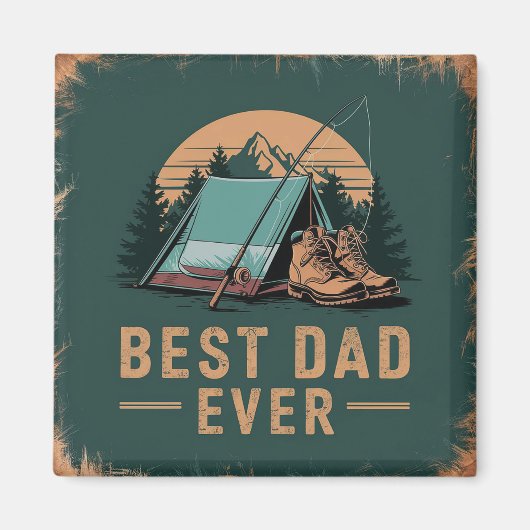 Beste vader ooit camping ontwerp magneet (Voorkant)