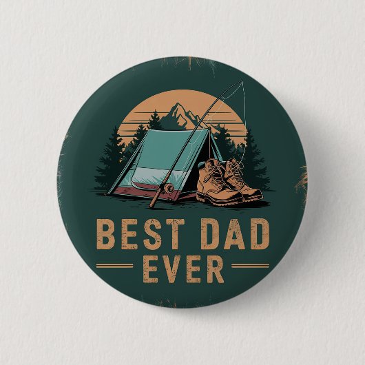 Beste vader ooit camping ontwerp ronde button 5,7 cm (Voorkant)