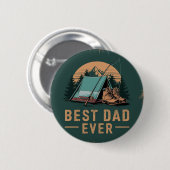 Beste vader ooit camping ontwerp ronde button 5,7 cm (Voorkant /achterkant)