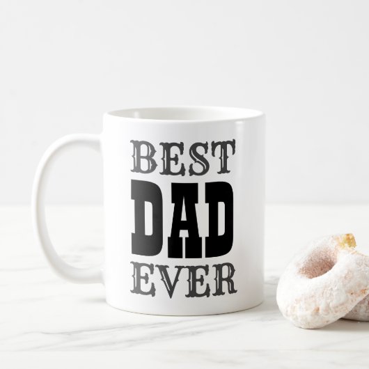 Beste vader ooit citaat zwarte typografie Vaderdag Koffiemok (Met donut)