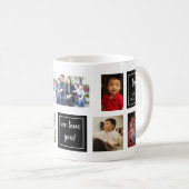 beste vader ooit Collage Gepersonaliseerd zwart Wh Koffiemok (Voorkant rechts)