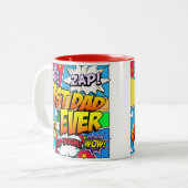 Beste vader ooit Comic Book personaliseren Tweekleurige Koffiemok (Voorkant links)