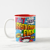 Beste vader ooit Comic Book personaliseren Tweekleurige Koffiemok (Links)