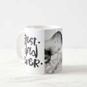 Beste vader ooit Cool Black Script Photo Vaderdag Koffiemok (Voorkant links)