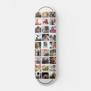 Beste vader ooit Cool Trendy Instagram Foto Collag Persoonlijk Skateboard