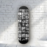 Beste vader ooit Cool Trendy Instagram Foto Collag Persoonlijk Skateboard<br><div class="desc">Modern Instagram Photo Collage voor beste vader ooit! Pas uw persoonlijke foto's aan met uw aangepaste familiefoto's en berichten met namen en maak dit het coolste geschenk van de Vaderdag of van de Dag van de Dag ooit! Dit ontwerp is zwart-wit. Ga voor kleurversie naar https://www.zazzle.com/best_dad_ever_cool_trendy_instagram_photo_collage_skateboard-186830258857925000</div>