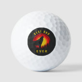 "Beste vader ooit" Coyote Wolf Sunrise Golfballen (Voorkant)