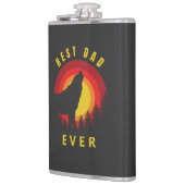 "Beste vader ooit" Coyote Wolf Sunrise Heupfles (Links)