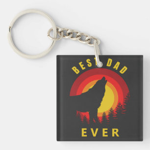 "Beste vader ooit" Coyote Wolf Sunrise Sleutelhanger