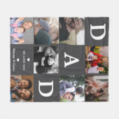 Beste vader ooit - Custom 4-Photo Vaderdag Fleece Deken (Voorkant (Horizontaal))