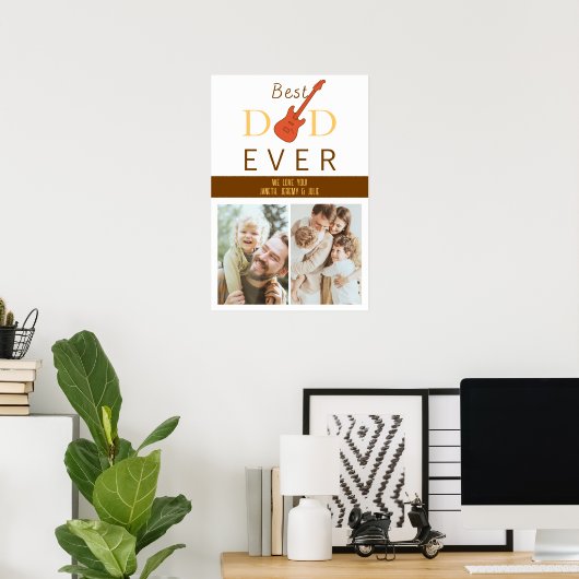 Beste vader ooit Cute Cool Modern Trendy Fathers D Poster (Thuiskantoor)