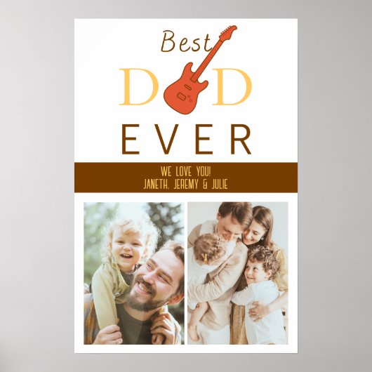 Beste vader ooit Cute Cool Modern Trendy Fathers D Poster (Voorkant)