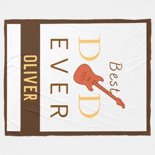 Beste vader ooit Cute Cool Modern Trendy Vaderdag Fleece Deken (Voorkant (Horizontaal))