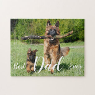 Beste vader ooit Cute Dog Pet Foto Fathers Day Legpuzzel