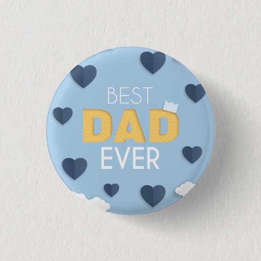 Beste vader ooit, Cute Vaderdag Ronde Button 3,2 Cm (Voorkant)