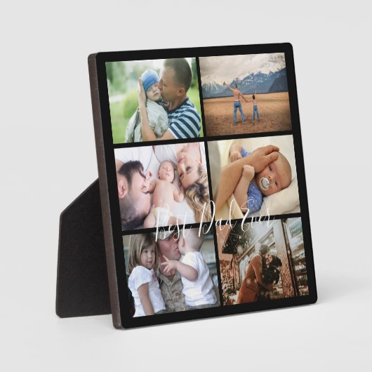 Beste vader ooit DIY 6 foto zwarte pasgeboren Fotoplaat (Voorkant)