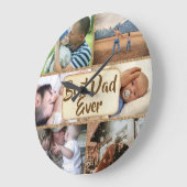 Beste vader ooit DIY 6 foto's bijtend jute afbeeld Grote Klok (Hoek)